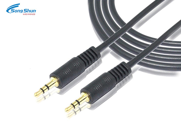 Custom 3.5 Mm Audio Wire Car Aux Cord For Stereo Headphone Headset 7/0.16 Bare Copper
