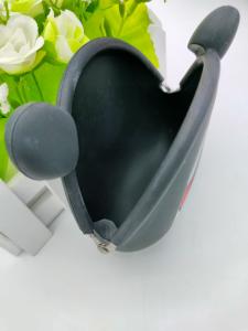 China OEM Soft Silicone Toys Reusable Bags Black Cartoon Bear Shape wholesale