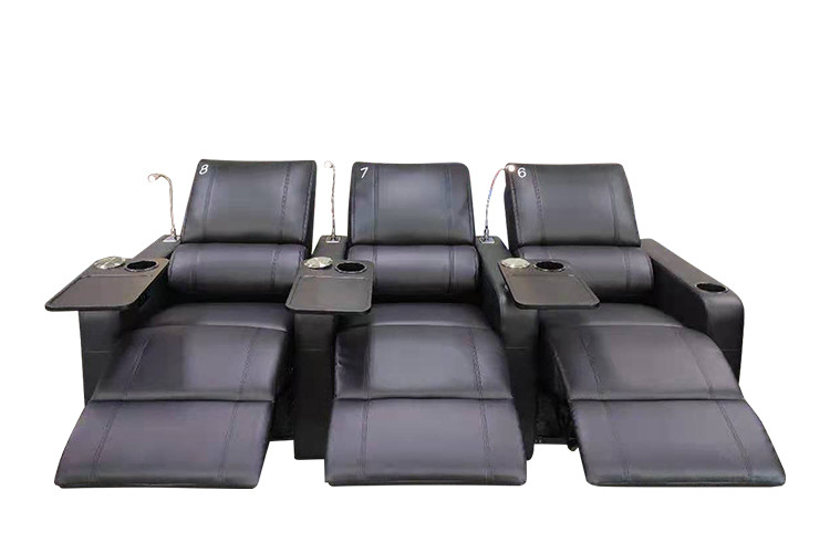 Electric Power Recliner Lounger Chair Faux Leather Upholstery With Extended Reading Light