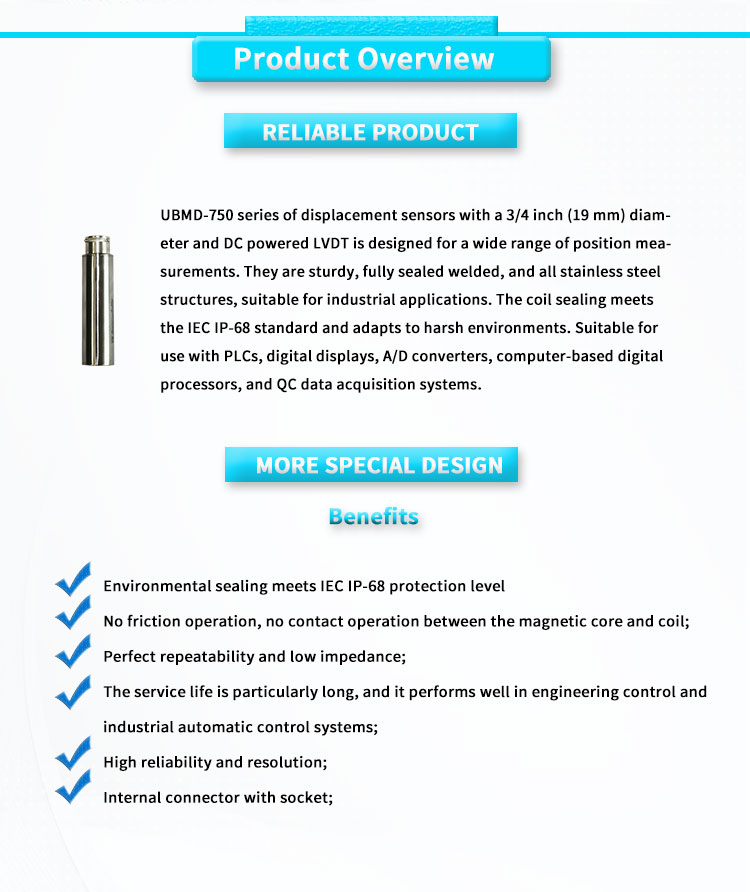 Customized UNIVO LVDT for High Precision Nuclear Power Industry Applications 304/316L
