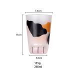 Cat Paw Print Coffee Drinking 260ml Personalized Glass Cup