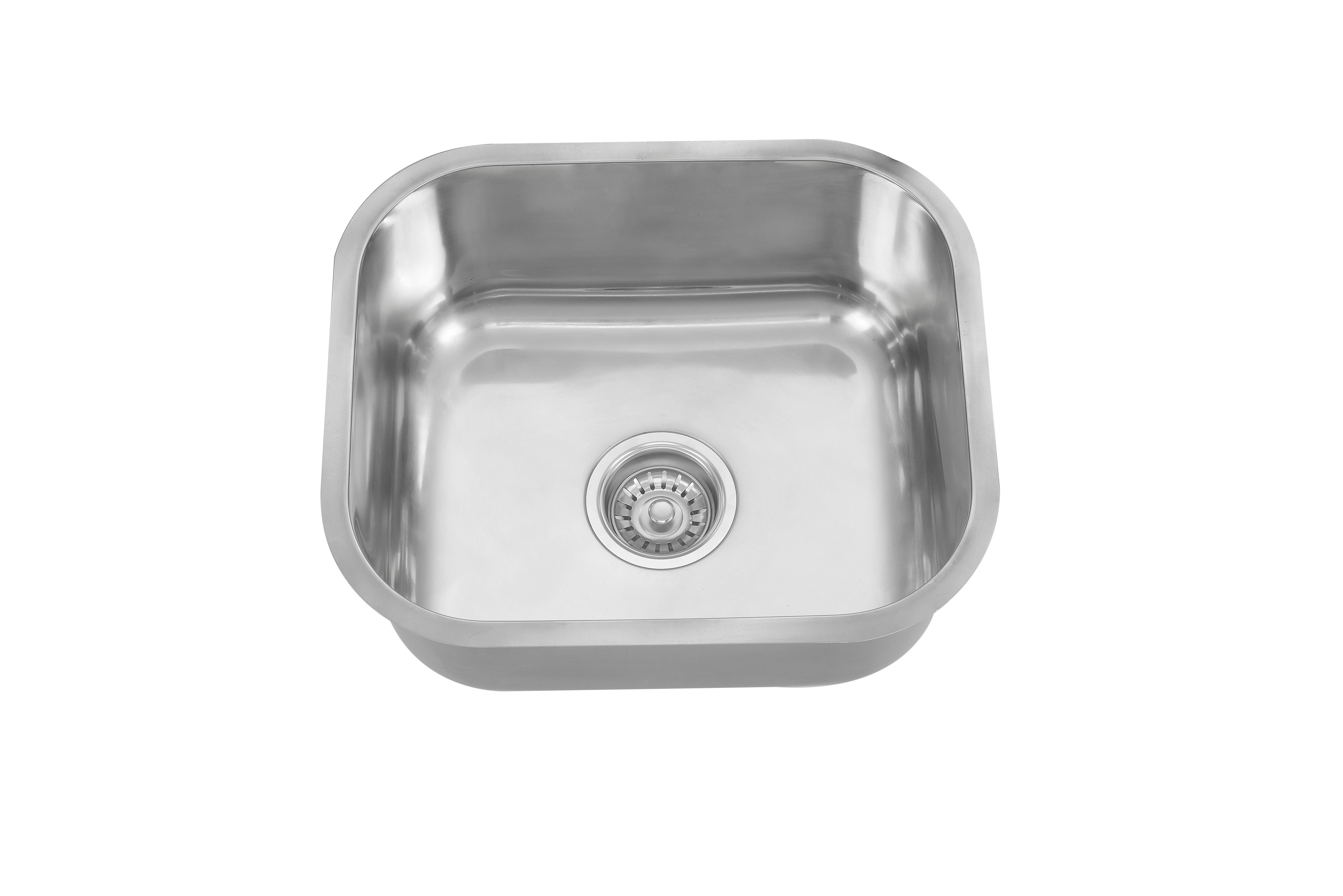 Polished Undermount Stainless Steel Kitchen Sink Small Single Bowl 42 X36cm