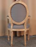 French style oak wood finish Linen fabric upholstery leisure chair/wooden dining