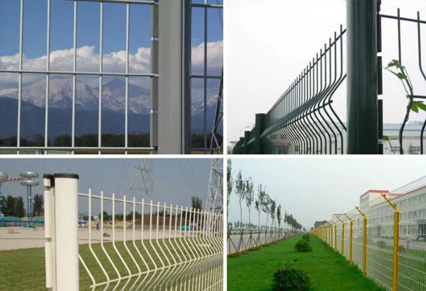 100x300mm Curved V Mesh Security Fencing With Square Post