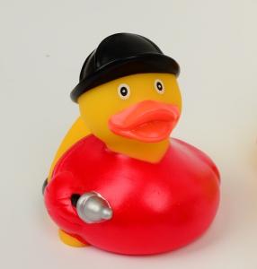 China Firefighter Fireman Mini Rubber Ducks / Promotional Personalised Rubber Bath Ducks wholesale