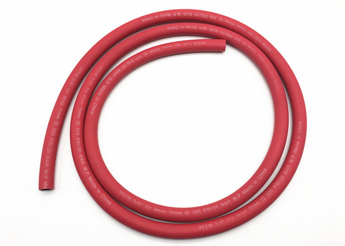 Red Fabric Braided Compressed Air Hose / Flexible Rubber Hose B.P 900psi