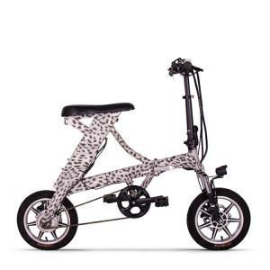 China 20 Inch Small Women Electric Bikes Folding Ladies Electric Bike Leopard Print 36v 250w wholesale