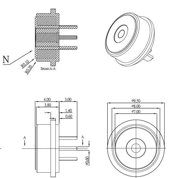 60g spring force circular 2pin male and female magnetic charging cable connector