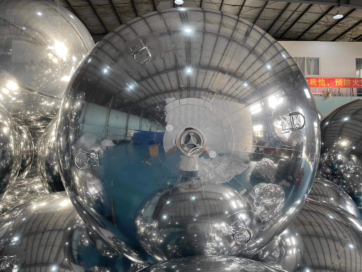 hot selling customize logo size silver golden inflatable reflective pvc mirror ball