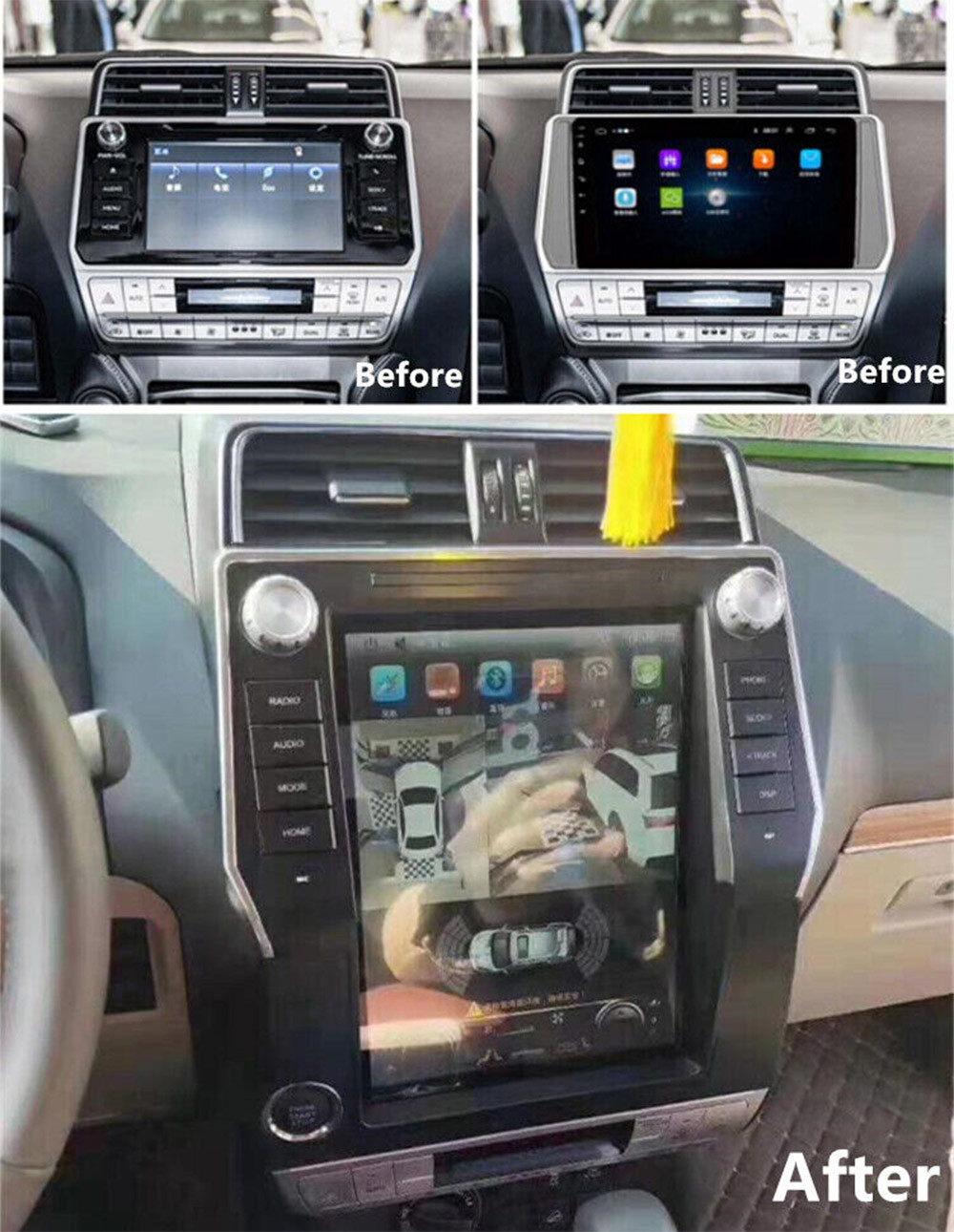 Car Android Gps Navigation Wifi 12.1" For Toyota Prado 2018 Car Dashboard Screen