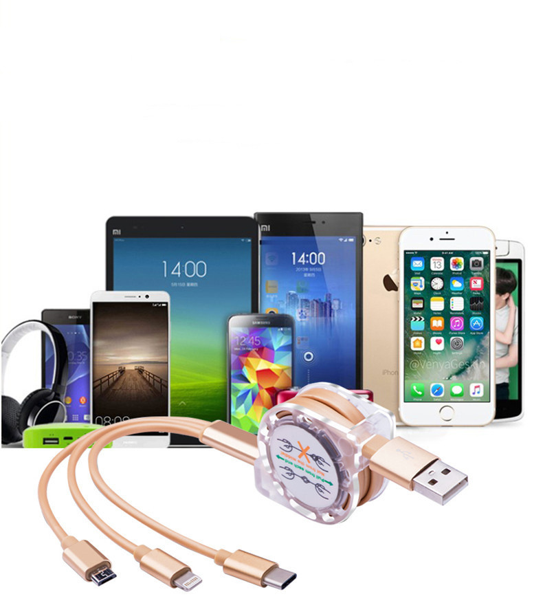 Promotional Multi-functional USB Stretch Cable Logo Customized