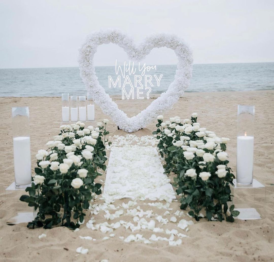 Stainless Steel Will You Marry Me Sign Neon Sign Decoration Wedding Marquee Light Up 4ft Letters