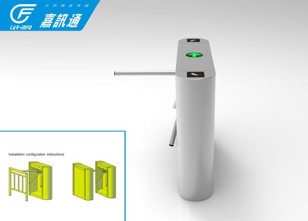 Waist Height Pedestrian Turnstile Gate , Bidrectional Card Reading Tripod