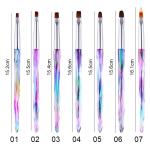 Nylon Acrylic Handle Nail Gel Brush French Glitter Flower Magnet Nail Gel Pen