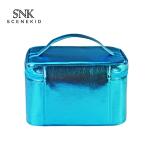 Daily Waterproof Blue Wash PU Cylinder Makeup Bags