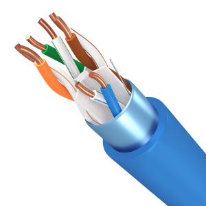 China Blue LSZH Jacket FTP CAT6 Cable 23AWG Bare Copper 1000FT 1gbps Cable wholesale