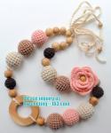 Baby sling necklace, baby bracelet, crochet bracelet, teething bracelet, crochet