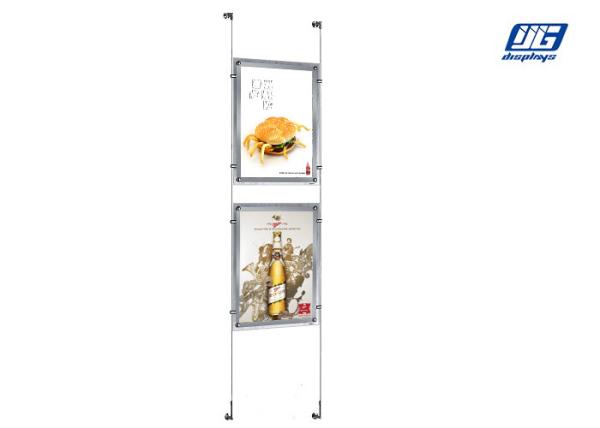 10mm Clear Crystal LED Light Box , Acrylic Frame A2 Poster Size Stainless Steel