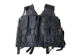 China Polyester Black Security Tactical Vest With Zippers And Buttons wholesale