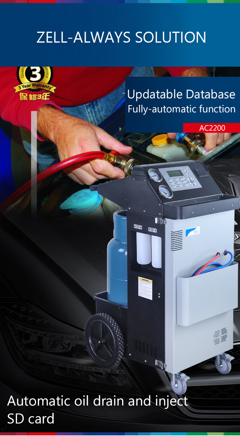 Bus Truck Air Condition AC Refrigerant Recovery Machine Automotive AC2200