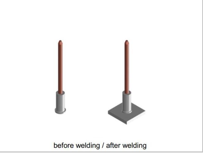 Ship Building M3x90mm Bimetallic Cd Pins With Aluminum Base Copper Coat Steel Nail