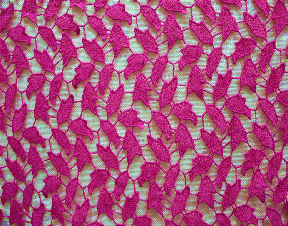 Crochet polyester embroidery lace fabric for lady's dresses