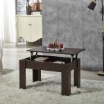 square Dark Brown 15KG Solid Wood Coffee Tables