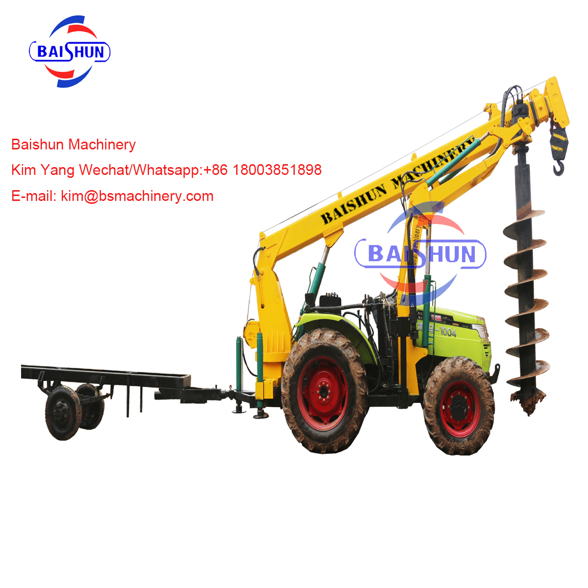Hot sales pole erection crane and hydraulic auger machine for solar power project