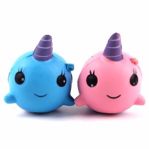 China PU Foam Squeeze Kawaii PU Soft Stess Relief Whale Slow Rising Squishy Toys wholesale