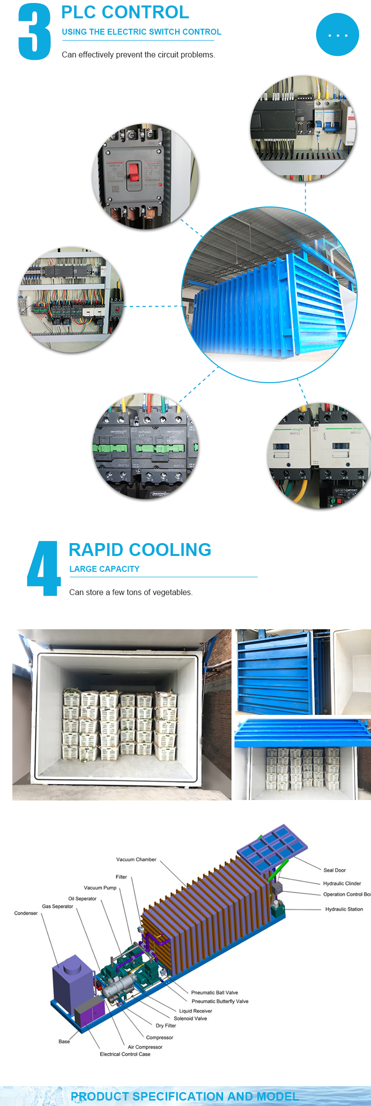 Bespoke Vacuum Cooling System1-24 Pallets Stable Reliable Performance