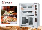 Commercial Bakery Kitchen Equipment Stainless Steel Two Deck Four Trays Gas Oven