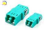 Flangeless LC Fiber Optic Adapter 10G MM OM3 Aqua Duplex FTTH