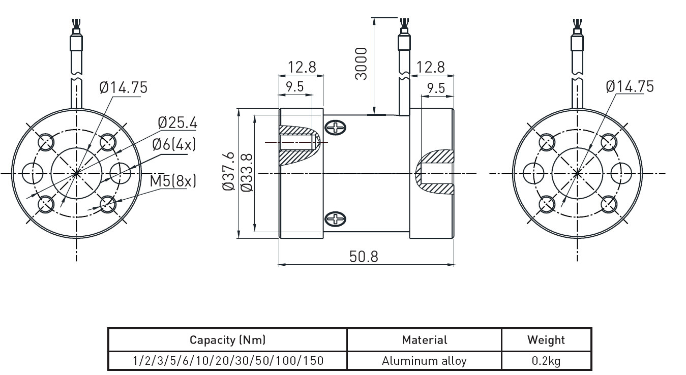 Precision Compression Load Cells Reaction Force Torque Sensor