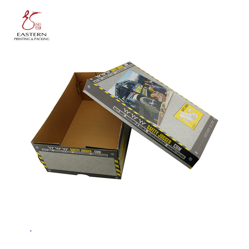 Rectangular Foldable Boxes with Lid for Cardboard Safety Shoes Packaging