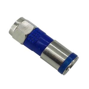 China F Male Compression Coaxial Cable Connector RG6U/ RG59 Plug Blue Ring wholesale