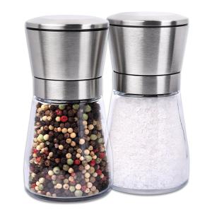 China Manual Glass 235g 132mm 170ML Salt Pepper Grinder wholesale