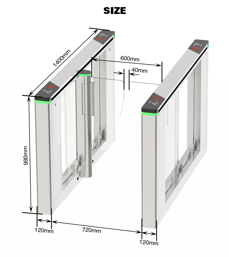 Bidirectional Pass Access Control Face Recognition Turnstile Gate Half Height
