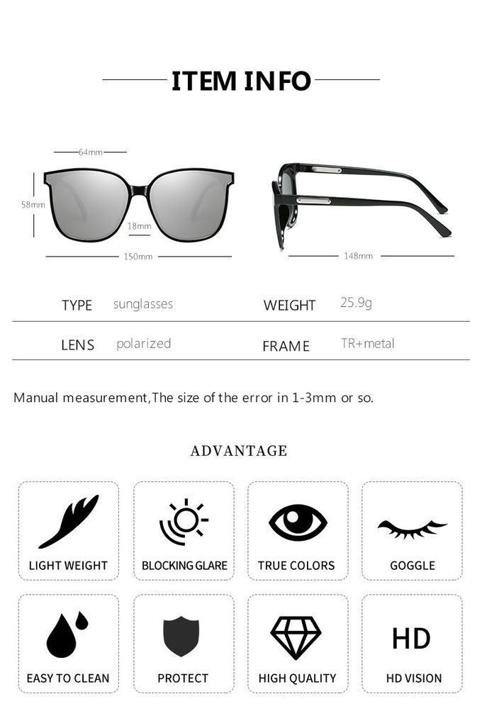 Diamond Studded Night Driving Glasses Anti Glare Polarized Outdoor Fashion Sunglasses