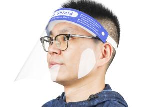 China Elastic Band Clear Safety Face Shield , Portable Large Area Fluid Resistant Full Cover Face Shield wholesale