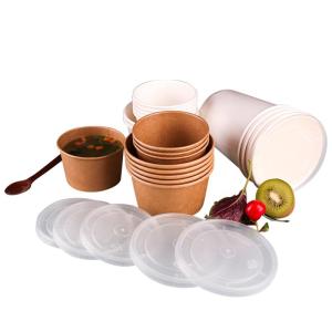 China Ice Cream Disposable 7oz Printing Paper Bowl ECO Disposable Takeaway Paper Soup Bowl Soup Cup wholesale
