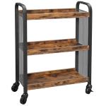 Serving Cart On Wheels, Narrow Kitchen Trolley, Industrial Design Rolling Cart,