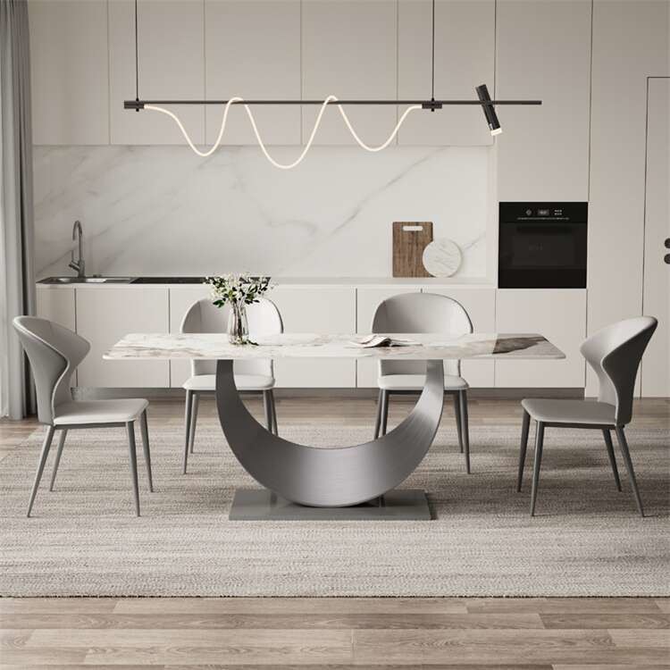 6 Seater Dining Table Set With Leather Or Fabric Chairs