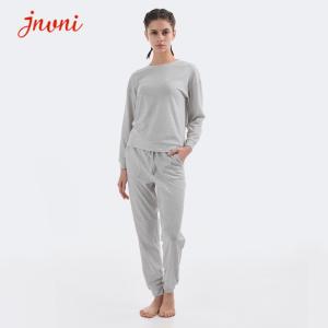 China Soft Women'S 2 Piece Loungewear Long Sleeve And Joggers Solid Sweatsuit Set wholesale