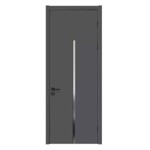 China Frosted Glass Bathroom Wood Door Modern Waterproof Interior Wooden 45mm / 50mm wholesale