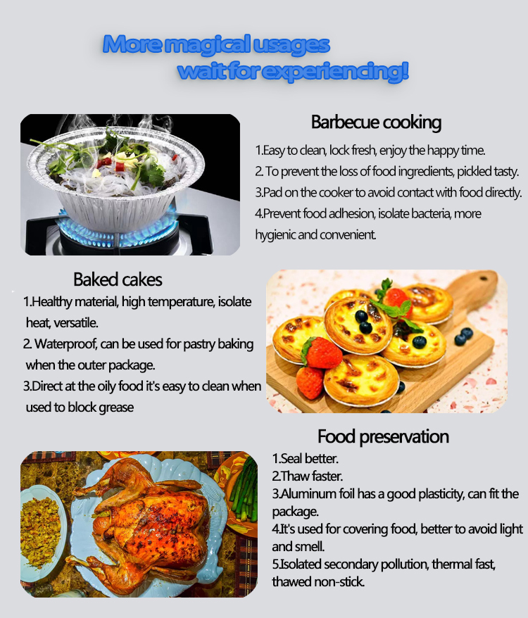 Composited Heat Sealing Aluminum Foil Film for Restaurants Food Packaging 30 Micron