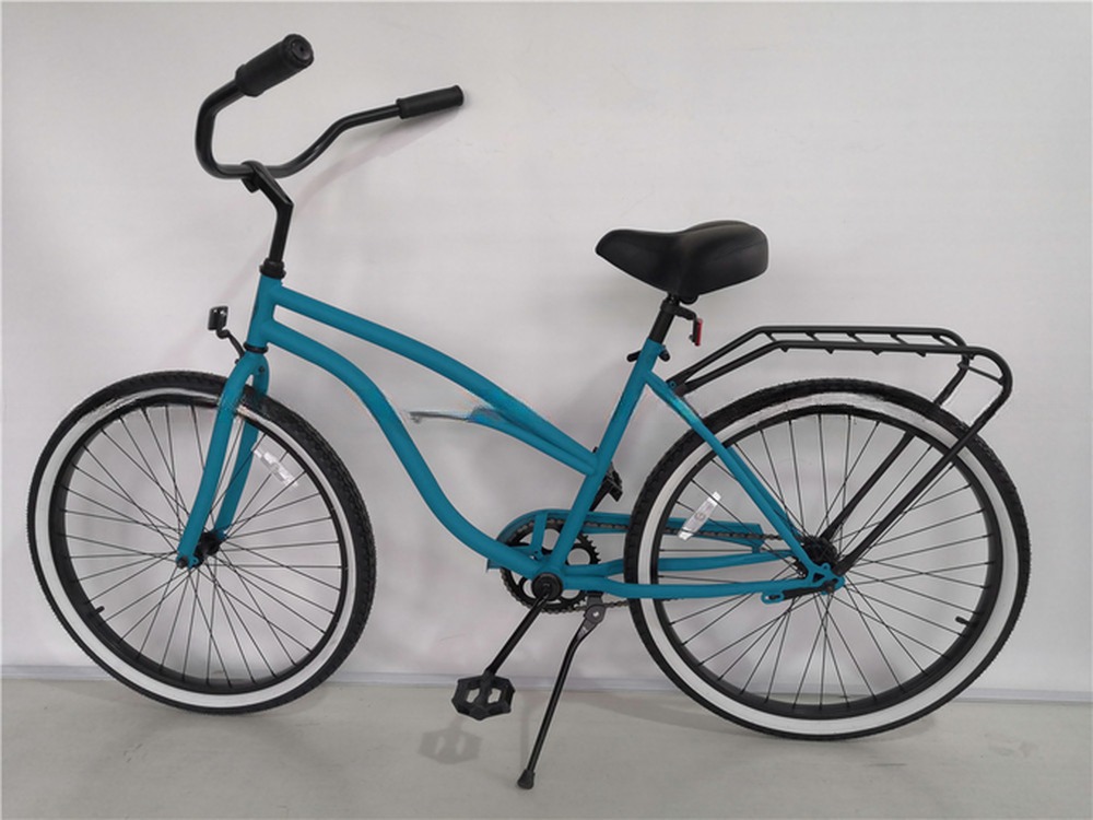 Step Through Design 26 Inch Beach Cruiser Bike with Coaster Foot Brake and White Color