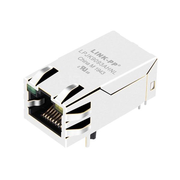 LPJK9093AHNL 10G Integrated RJ45 Magjack PoE++ Single Port Tab Up With Green
