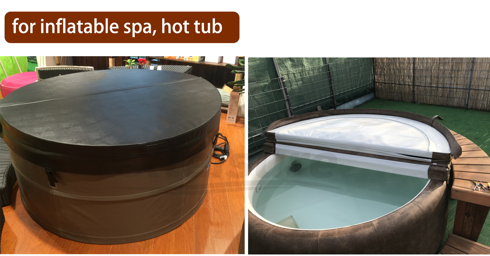 spa hot tub vinyl leather cover skin round lid for heated wooden tub without foams for hot tub whirlpool