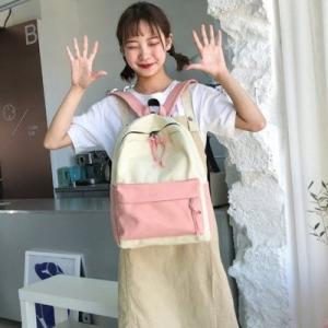 China Japanese girls' academic style, mori literature and art backpack, simple canvas bag, leisure travel backpack wholesale