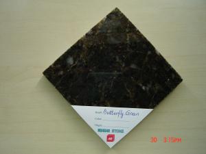 China Butterfly Green Granite Tiles Slab Cut To Size Interior Exterior Floor Wall Use wholesale